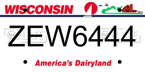 ZEW6444 Wisconsin License Plate