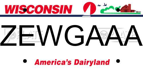 ZEWGAAA Wisconsin License Plate