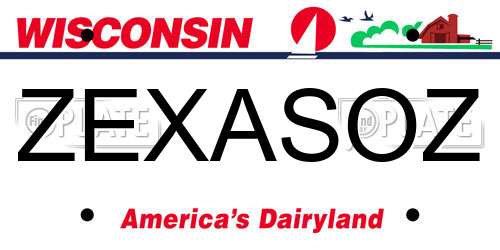 ZEXASOZ Wisconsin License Plate