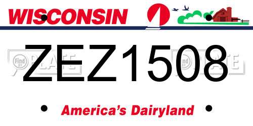 ZEZ1508 Wisconsin License Plate