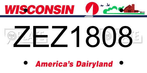ZEZ1808 Wisconsin License Plate