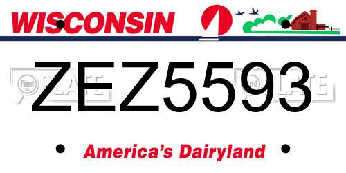 ZEZ5593 Wisconsin License Plate