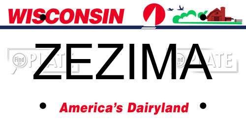 ZEZIMA Wisconsin License Plate
