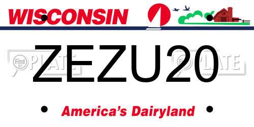 ZEZU20 Wisconsin License Plate