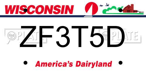 ZF3T5D Wisconsin License Plate