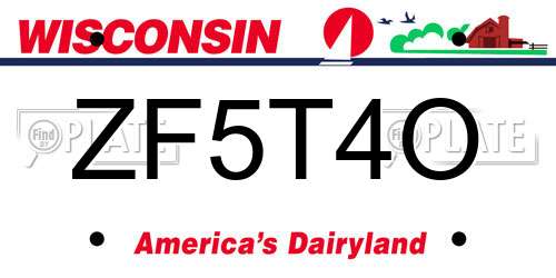 ZF5T4O Wisconsin License Plate