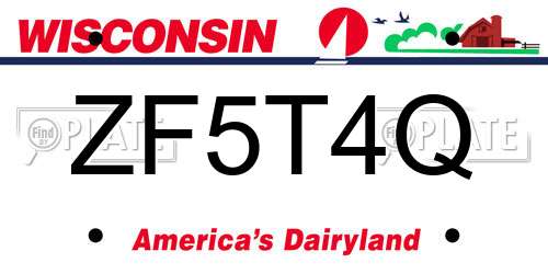 ZF5T4Q Wisconsin License Plate