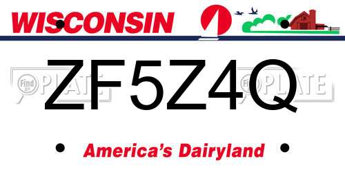 ZF5Z4Q Wisconsin License Plate