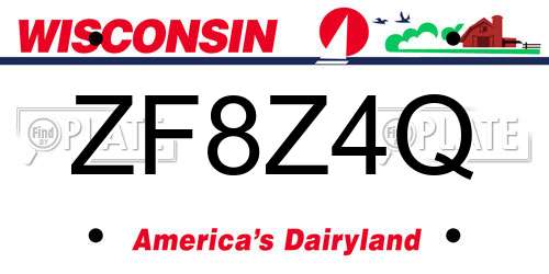 ZF8Z4Q Wisconsin License Plate