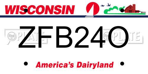 ZFB24O Wisconsin License Plate