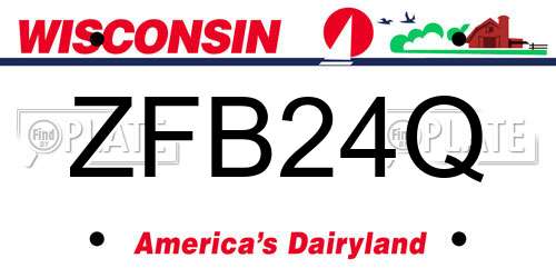ZFB24Q Wisconsin License Plate