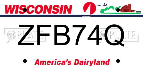 ZFB74Q Wisconsin License Plate