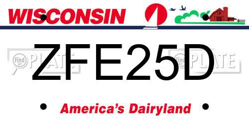 ZFE25D Wisconsin License Plate