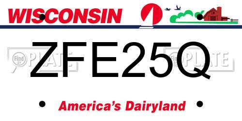 ZFE25Q Wisconsin License Plate