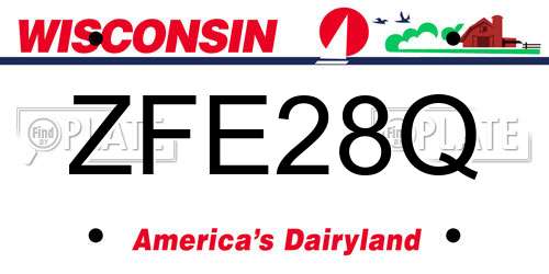 ZFE28Q Wisconsin License Plate