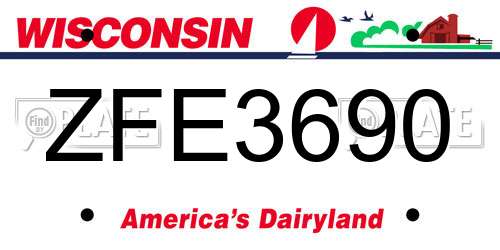 ZFE3690 Wisconsin License Plate