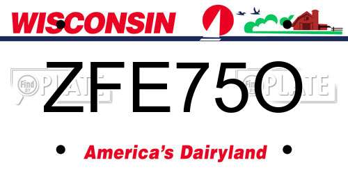 ZFE75O Wisconsin License Plate