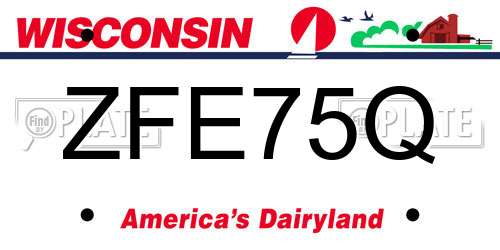 ZFE75Q Wisconsin License Plate