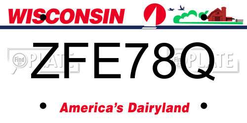 ZFE78Q Wisconsin License Plate