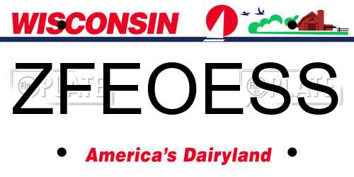 ZFEOESS Wisconsin License Plate