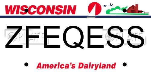 ZFEQESS Wisconsin License Plate