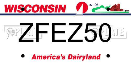 ZFEZ50 Wisconsin License Plate