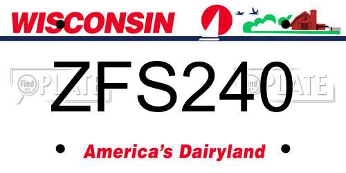 ZFS240 Wisconsin License Plate