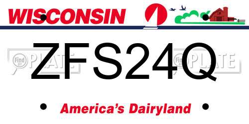 ZFS24Q Wisconsin License Plate