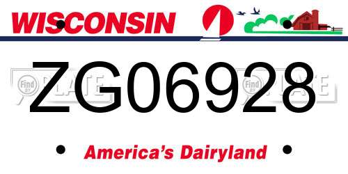 ZG06928 Wisconsin License Plate