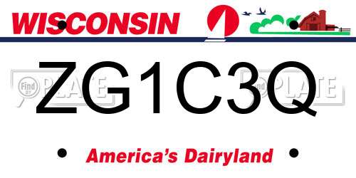 ZG1C3Q Wisconsin License Plate