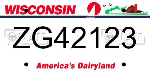ZG42123 Wisconsin License Plate