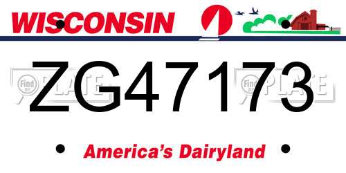 ZG47173 Wisconsin License Plate