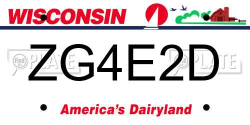 ZG4E2D Wisconsin License Plate