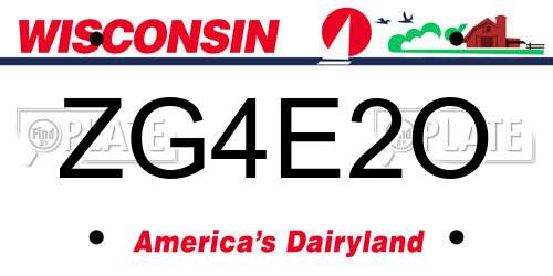 ZG4E2O Wisconsin License Plate