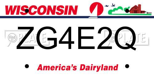 ZG4E2Q Wisconsin License Plate