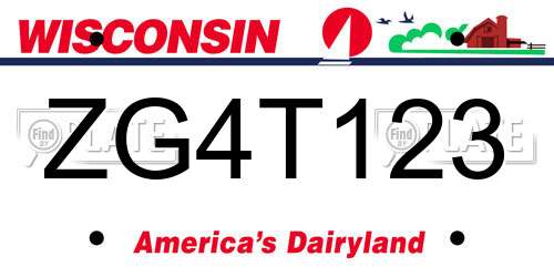ZG4T123 Wisconsin License Plate