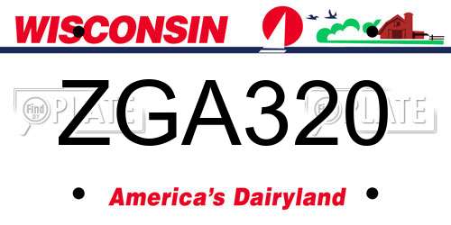 ZGA320 Wisconsin License Plate