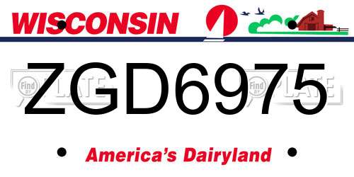 ZGD6975 Wisconsin License Plate