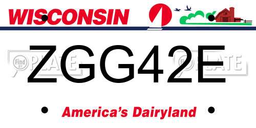 ZGG42E Wisconsin License Plate