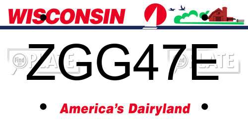 ZGG47E Wisconsin License Plate