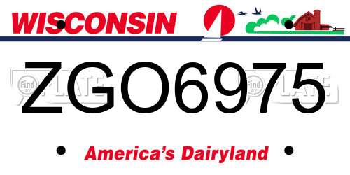ZGO6975 Wisconsin License Plate