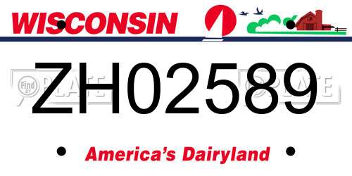 ZH02589 Wisconsin License Plate
