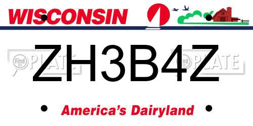 ZH3B4Z Wisconsin License Plate