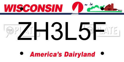 ZH3L5F Wisconsin License Plate