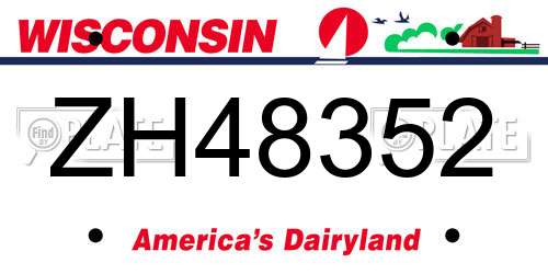 ZH48352 Wisconsin License Plate