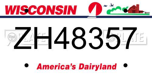 ZH48357 Wisconsin License Plate