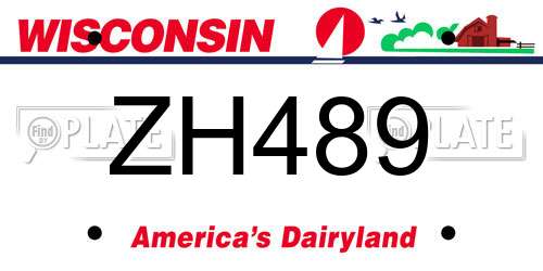 ZH489 Wisconsin License Plate