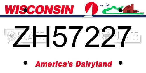 ZH57227 Wisconsin License Plate
