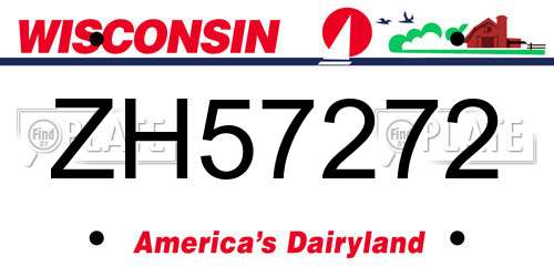 ZH57272 Wisconsin License Plate