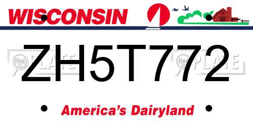 ZH5T772 Wisconsin License Plate